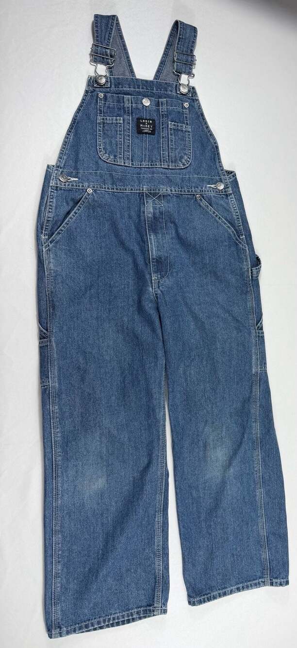 Lakin McKey by Key Kids Denim Carpenter Bib Overalls Size 10